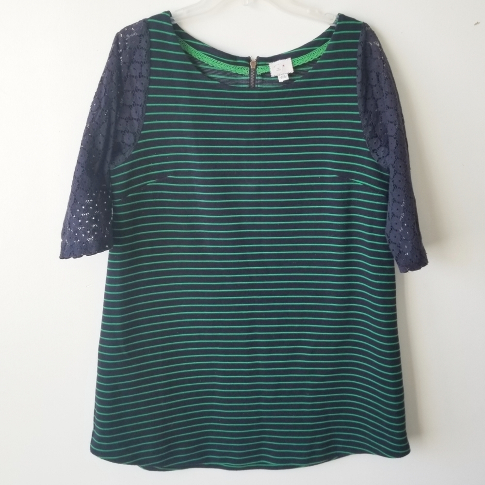 Anthropologie Postmark Forest Striped Tunic Top - Picture 2 of 6
